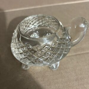 1970’s vintage Avon clear glass turtle -shaped tea light candle holder-